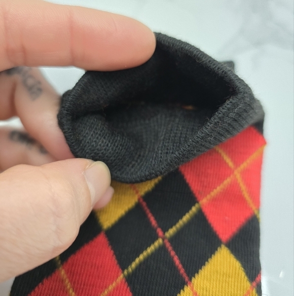 Bohemian | Argyle orange black maximalist print preppy tube socks - Picture 3 of 7